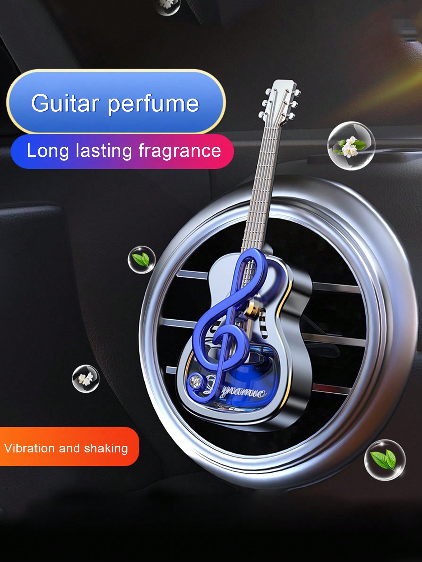 Perfume Fragrance Notes - 1 Stück Auto-Luftauslass-Aromatherapiegerät, Auto-Innenraum-Lufterfrischer, Auto-Parfüm, Mini-Auto-Dynamik-Musiknoten-Luftauslass-Parfüm